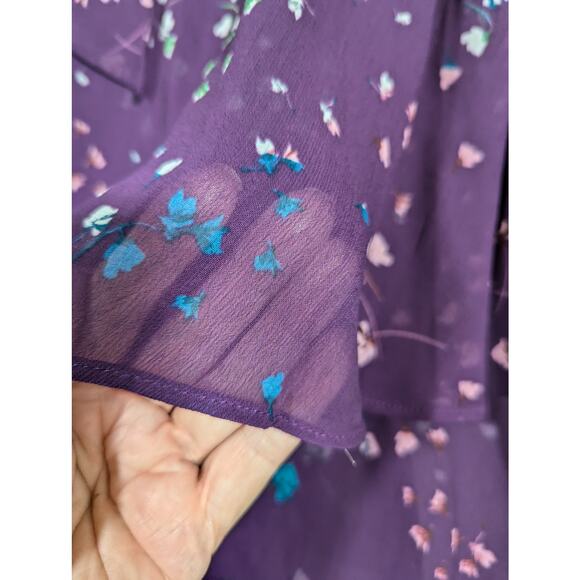 DKNY Plum chiffon Sz16 B42"W37"L48" - Picture 2 of 9